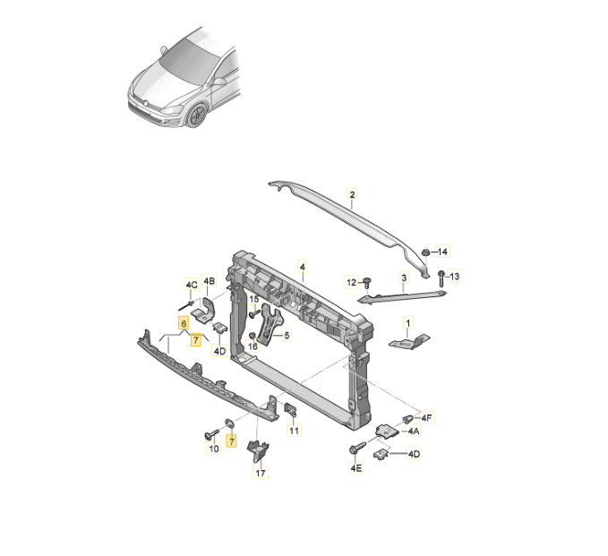Geleidingsstuk - Vw Golf VII - Origineel - OEM: 5G0805705G